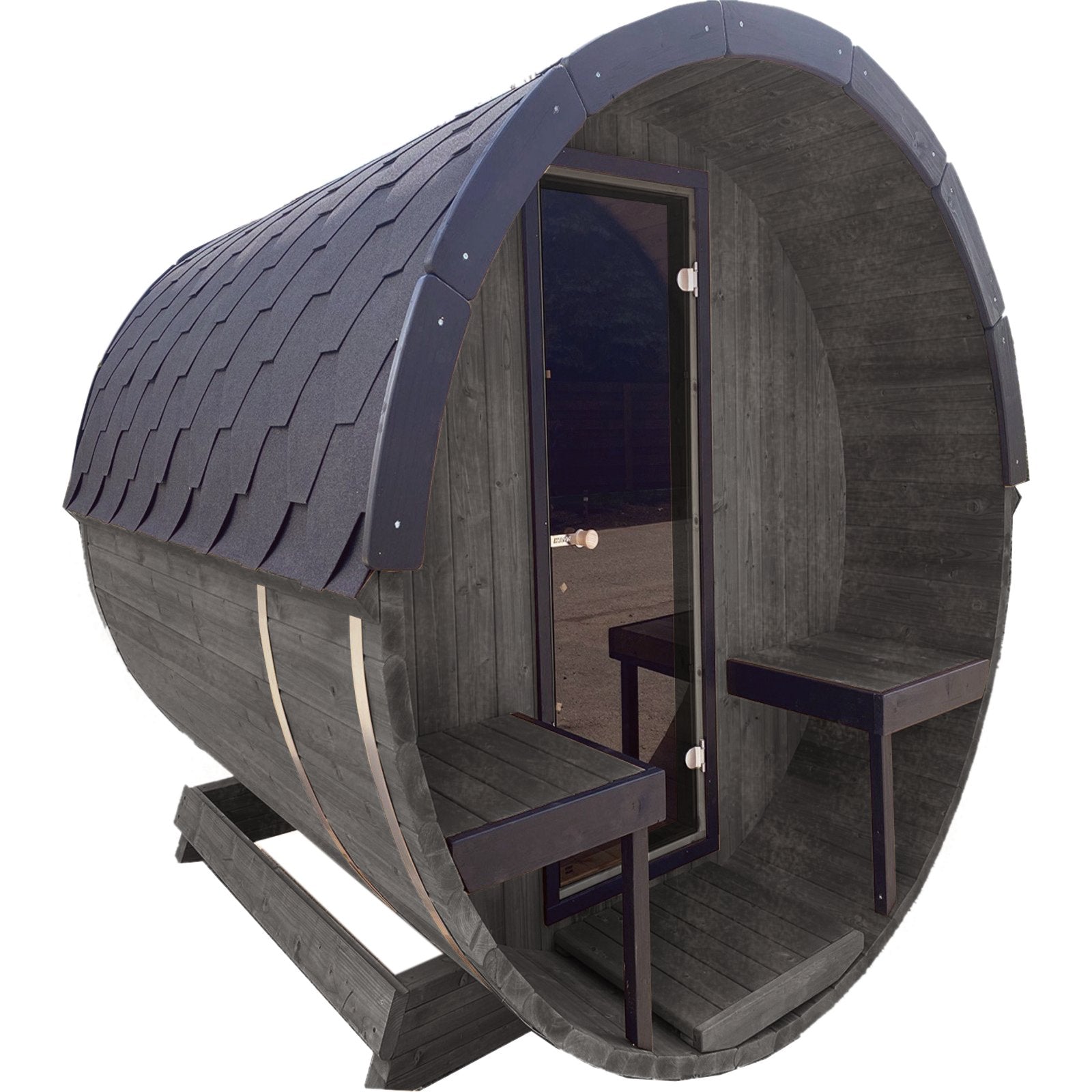 "4m Barrel Sauna: Spacious Rustic Retreat for Ultimate Relaxation" - Heatinova