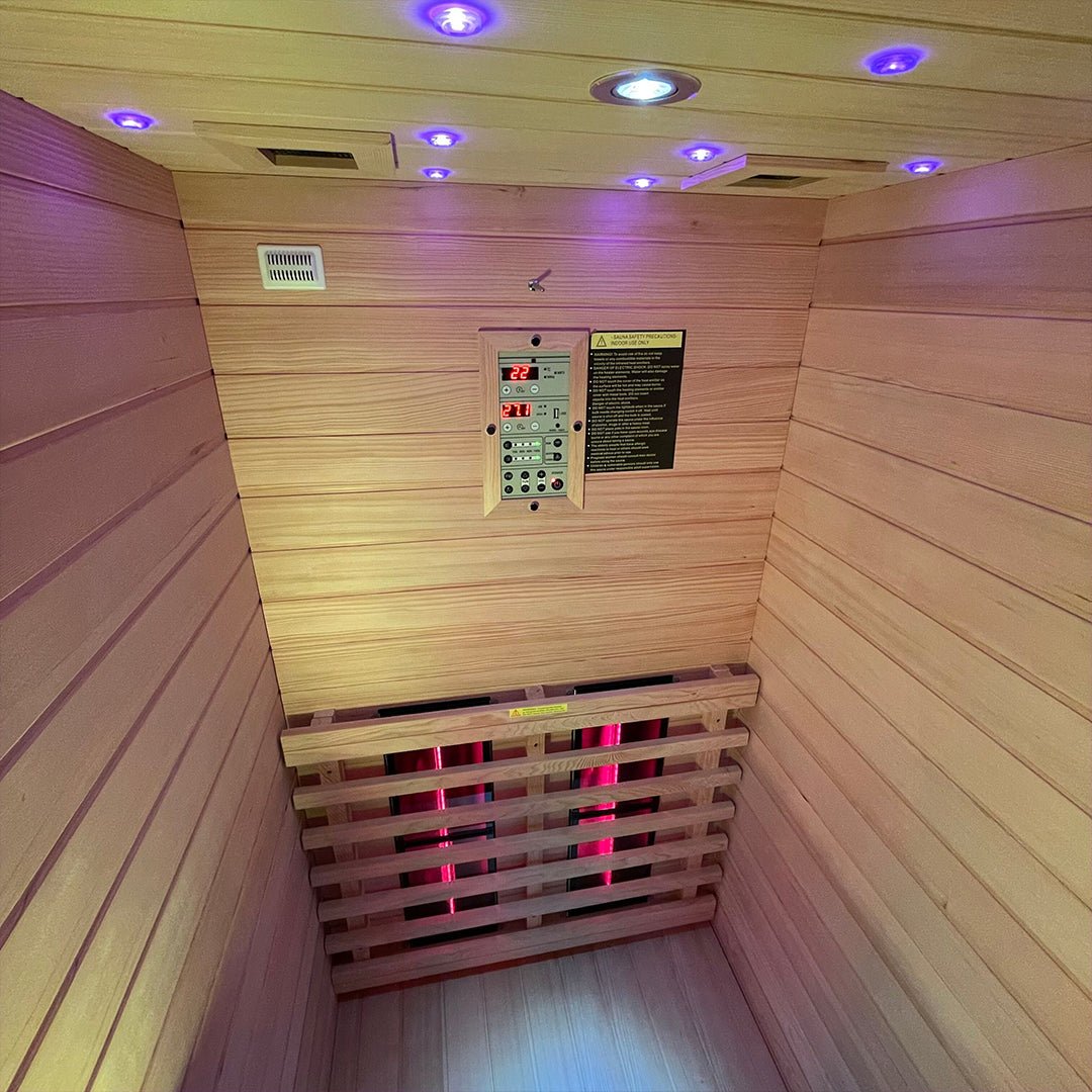 KY001 1 - Person Infrared Sauna - 900mm x 900mm - Personal Wellness Retreat - Heatinova