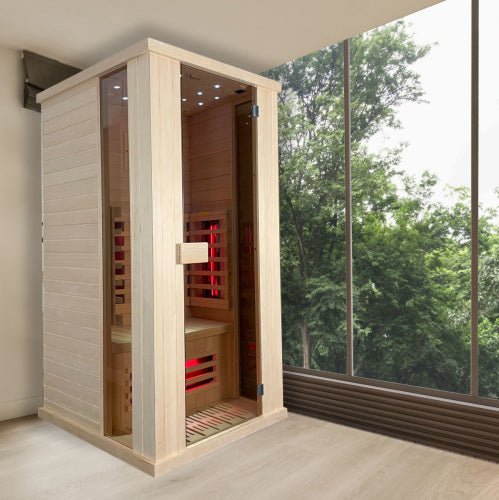 KY002 1 - Person Infrared Sauna - 1000mm x 900mm - Personal Wellness Retreat - Heatinova