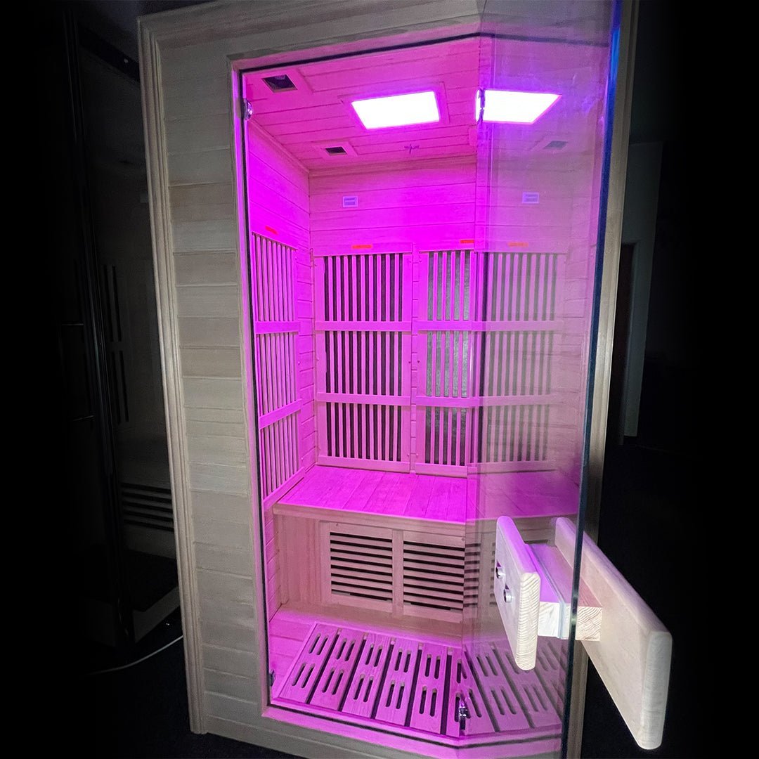 KY004 1 - Person Infrared Sauna - 900mm x 900mm - Compact Luxury Spa - Heatinova