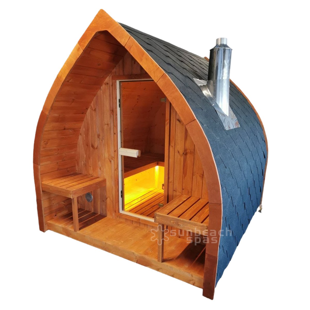 "Leaf Outdoor Sauna: Sustainable Luxury for Your Garden Escape" - Heatinova