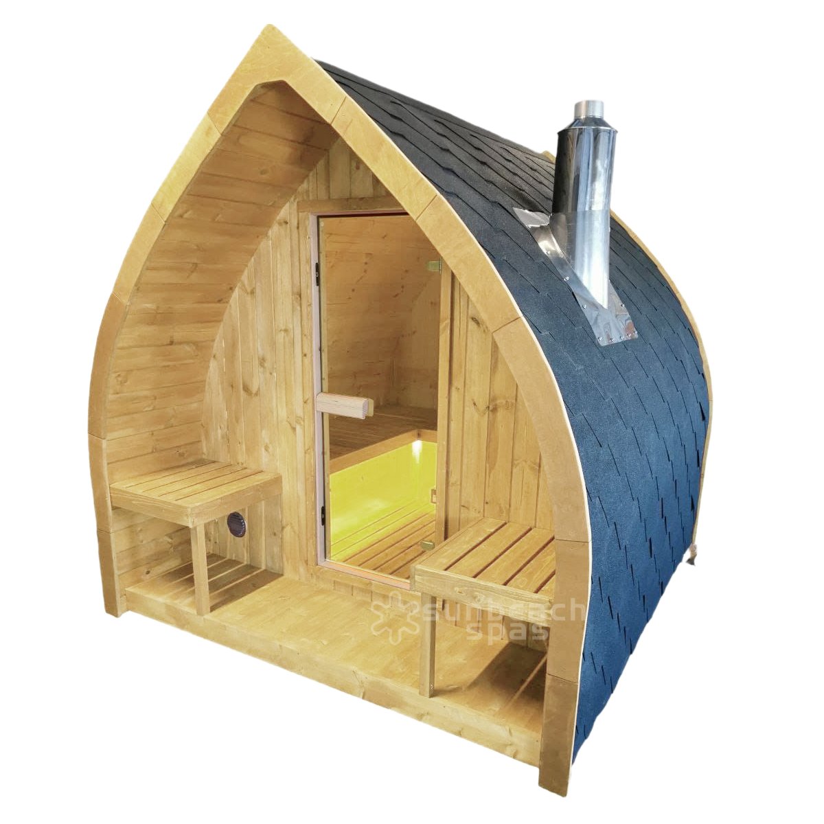 "Leaf Outdoor Sauna: Sustainable Luxury for Your Garden Escape" - Heatinova