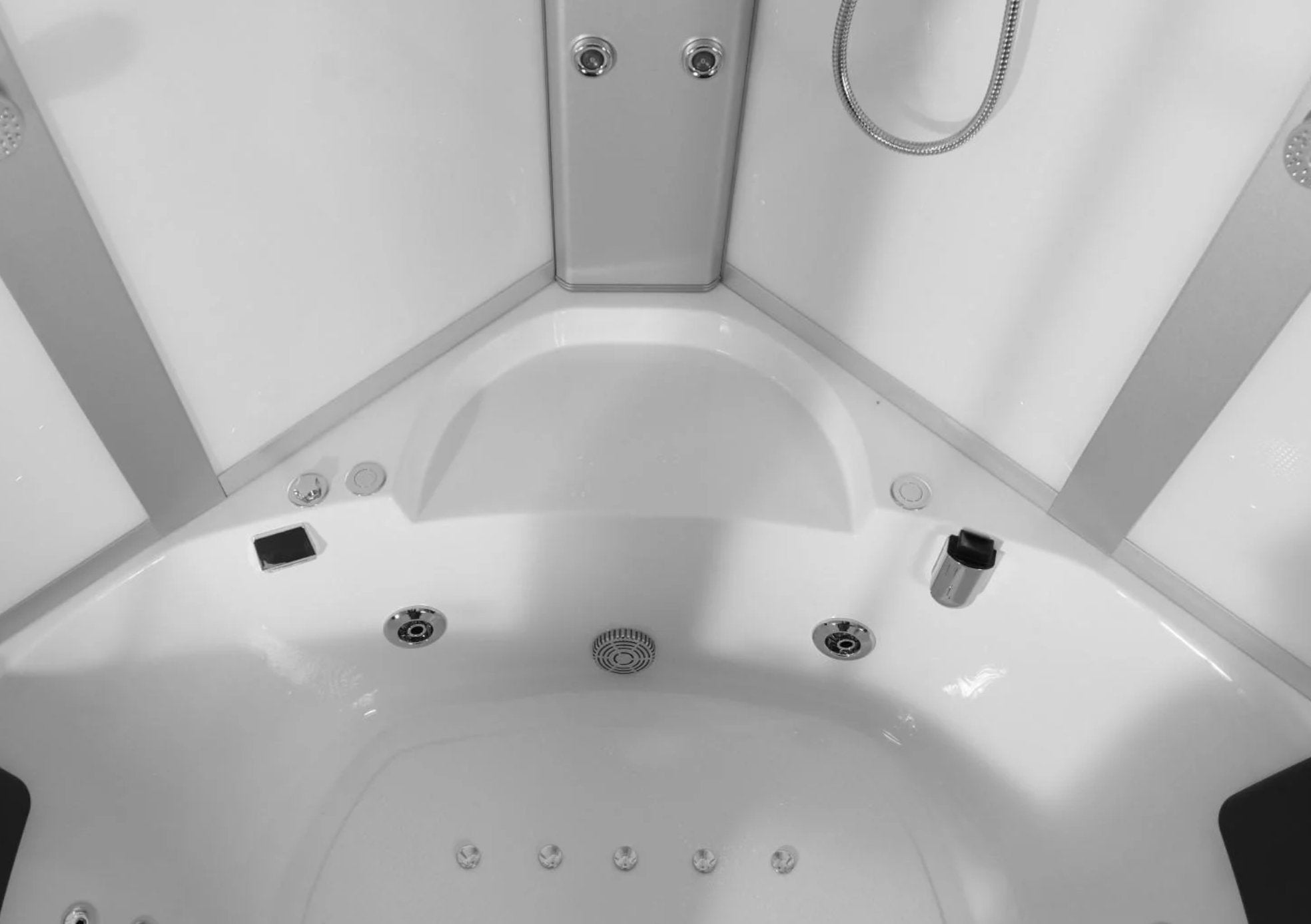 LWW6 1500mm x 1500mm Corner Steam Shower Cabin Whirlpool and Airspa Bath - White - Heatinova